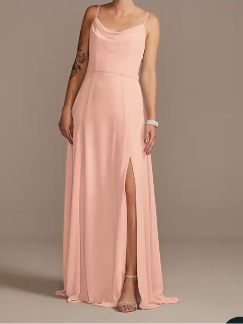 Petal Pink Cowl David’s Bridal Dress Size 2
